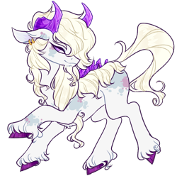 Size: 690x685 | Tagged: safe, artist:mvnchies, oc, oc only, bicorn, hybrid, colored hooves, fabulous, horn, male, multiple horns, raised hoof, simple background, solo, stallion, transparent background, unshorn fetlocks