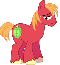 Size: 2069x2233 | Tagged: safe, artist:porygon2z, edit, big macintosh, earth pony, pony, brotherhooves social, cropped, male, missing accessory, simple background, solo, stallion, transparent background, vector