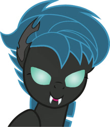 Size: 833x960 | Tagged: safe, artist:leetshifter, edit, changeling, alternate hairstyle, punklight sparkle, solo