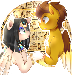 Size: 877x910 | Tagged: safe, artist:explicitxpanda, oc, oc only, oc:lionheart, oc:ramses, sphinx, bracelet, cute, egyptian, eyelashes, female, hieroglyphics, jewelry, male, oc x oc, shipping, simple background, sphinx oc, straight, transparent background