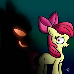 Size: 1000x1000 | Tagged: safe, artist:chrysalispie, apple bloom, bloom and gloom, shadow bloom, solo