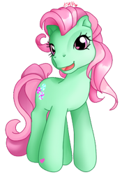 Size: 299x428 | Tagged: safe, artist:prettywitchdoremi, minty, g3, simple background, solo, transparent background