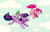 Size: 1178x750 | Tagged: safe, artist:chiuuchiuu, derpibooru import, pinkie pie, spike, twilight sparkle, twilight sparkle (alicorn), alicorn, dragon, earth pony, pony, dragons riding ponies, female, flying, mare, pinkie being pinkie, pinkie physics, pinkiecopter, tailcopter