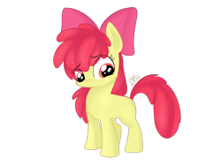 Size: 1400x1050 | Tagged: safe, artist:dragonfoxgirl, apple bloom, simple background, solo, transparent background