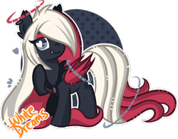 Size: 800x624 | Tagged: safe, artist:xwhitedreamsx, oc, oc only, oc:draculina, bat pony, pony, hair over one eye, heart eyes, simple background, solo, transparent background, wingding eyes