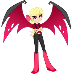 Size: 1200x1200 | Tagged: safe, artist:deathnyan, megan williams, oc, oc only, oc:princess dark matter, human, equestria girls, g1, evil megan, g1 to g4, generation leap, simple background, solo, transparent background, vector, wings