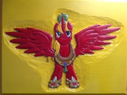 Size: 1024x765 | Tagged: safe, artist:spikefiremane, big macintosh, carving, craft, custom, princess big mac, solo, woodwork