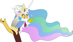 Size: 14432x8299 | Tagged: safe, artist:pink1ejack, discord, dungeons and discords, absurd resolution, discord's celestia face, mask, open mouth, simple background, solo, transparent background, vector