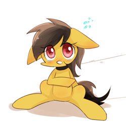 Size: 1500x1500 | Tagged: safe, artist:joycall6, daring do, blushing, collar, floppy ears, leash, looking at you, pulling, sitting, solo, spread legs, tugging