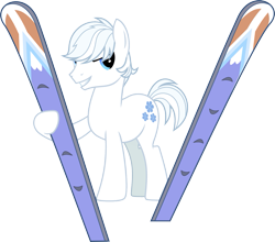 Size: 1413x1246 | Tagged: safe, alternate version, artist:vectorizedunicorn, double diamond, earth pony, pony, the cutie map, male, simple background, skis, solo, stallion, svg, transparent background, vector