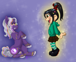 Size: 1205x982 | Tagged: safe, artist:lunafyre, oc, crossover, vanellope von schweetz, wreck-it ralph