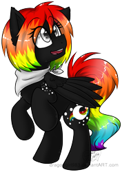 Size: 1368x1931 | Tagged: safe, artist:diigii-doll, oc, oc only, oc:spectral night, pegasus, pony, eye clipping through hair, solo