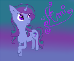 Size: 751x623 | Tagged: safe, artist:purpleloverpony, derpibooru exclusive, oc, oc only, oc:thunder swirls, pony, unicorn, female, looking back, mare, solo