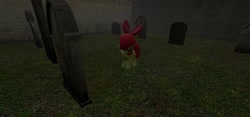 Size: 1280x600 | Tagged: safe, artist:wiimeiser, apple bloom, 3d, applejack's parents, gmod, gravestone, graveyard, sad