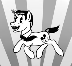 Size: 949x881 | Tagged: safe, artist:apilsinn, monochrome, ponified, solo, walt disney