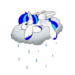 Size: 2100x2100 | Tagged: safe, artist:scruffasus, oc, oc only, oc:rainy, pegasus, pony, lying, rain, sad, solo, wings