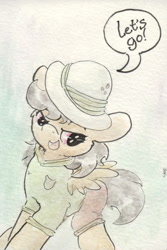 Size: 690x1032 | Tagged: safe, artist:slightlyshade, derpibooru import, daring do, solo, traditional art