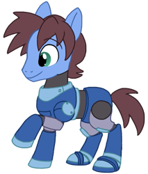 Size: 435x510 | Tagged: safe, artist:wiirdo, megaman, megaman legends, megaman volnutt, ponified, solo