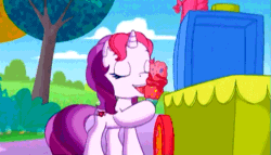 Size: 655x375 | Tagged: safe, screencap, sweetie belle (g3), g3.5, animated, ice cream, pinkie pie's ferris wheel adventure, solo