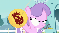 Size: 1920x1080 | Tagged: safe, screencap, diamond tiara, earth pony, pony, crusaders of the lost mark, ball, cast away, discovery family logo, frown, solo, wilson (cast away)