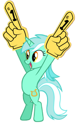 Size: 5160x8216 | Tagged: safe, artist:kired25, lyra heartstrings, pony, #1, absurd resolution, bipedal, foam finger, simple background, solo, transparent background, vector