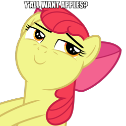 Size: 1500x1500 | Tagged: safe, artist:masem, apple bloom, bloom and gloom, image macro, meme, simple background, smug, solo, transparent background, vector