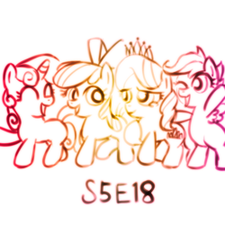 Size: 512x512 | Tagged: safe, artist:remyroez, apple bloom, diamond tiara, scootaloo, sweetie belle, crusaders of the lost mark, cutie mark crusaders