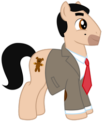 Size: 828x964 | Tagged: safe, artist:famousmari5, earth pony, pony, mr bean, ponified, simple background, solo, transparent background, vector