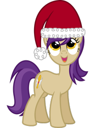 Size: 617x843 | Tagged: safe, artist:psychicwalnut, oc, oc only, oc:golden notes, .svg available, christmas, happy, hat, karaoke, santa hat, simple background, smiling, solo, svg, transparent background, vector