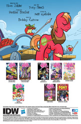 Size: 900x1384 | Tagged: safe, artist:tonyfleecs, idw, big macintosh, mustachioed apple, earth pony, living apple, pony, night of the living apples, spoiler:comic, spoiler:comic32, apple, catapult, male, official comic, preview, spear, stallion, weapon