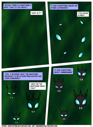 Size: 1400x1900 | Tagged: safe, artist:moemneop, derpibooru import, changeling, comic:shifting changelings lies and truths, comic