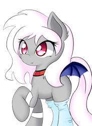 Size: 3850x5250 | Tagged: safe, artist:kawaiipony2, oc, oc only, oc:lexi bite, bat pony, pony, clothes, socks, solo