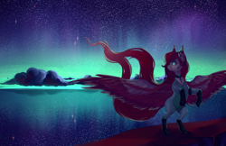 Size: 3081x2000 | Tagged: safe, artist:schnellentod, oc, oc only, oc:starlight, clothes, night, ocean, solo, stars