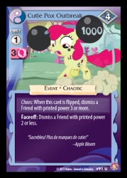 Size: 360x503 | Tagged: safe, apple bloom, the cutie pox, absolute discord, card, ccg, cutie pox, enterplay