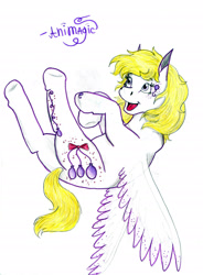 Size: 1414x1925 | Tagged: safe, artist:animagicworld, surprise, g1, alternate cutie mark, solo, traditional art