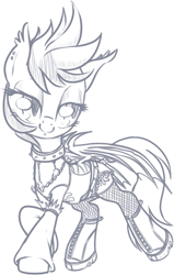 Size: 345x542 | Tagged: safe, artist:stoic5, oc, oc only, oc:jasmine, bat pony, pony, monochrome, sketch, solo