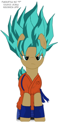 Size: 320x670 | Tagged: safe, artist:n30exca, dragon ball z, goku, ponified, simple background, solo