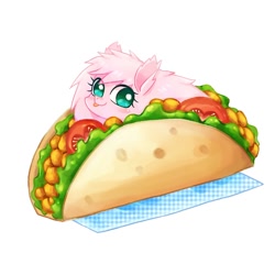 Size: 1000x1000 | Tagged: safe, artist:dun, oc, oc only, oc:fluffle puff, pixiv, solo, taco