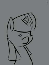 Size: 300x400 | Tagged: safe, artist:liracrown, twilight sparkle, animated, blinking, cute, frame by frame, grayscale, monochrome, smiling, solo, twiabetes