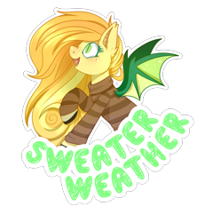 Size: 2769x3000 | Tagged: safe, artist:ruef, oc, oc only, oc:sunflower meadows, bat pony, pony, clothes, sweater