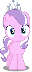 Size: 3144x7000 | Tagged: safe, artist:dashiesparkle, diamond tiara, twilight time, .svg available, absurd resolution, cute, diamondbetes, looking at you, ponyscape, simple background, smiling, solo, tiara, transparent background, vector, when she smiles