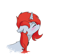 Size: 1280x919 | Tagged: safe, artist:monanniverse, derpibooru exclusive, oc, oc only, oc:mona, pony, unicorn, blushing, bust, eyes closed, female, floppy ears, kissing, mare, simple background, solo, transparent background