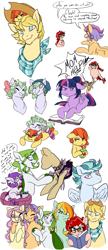 Size: 849x1970 | Tagged: safe, artist:skitea, twilight sparkle, twilight sparkle (alicorn), oc, oc only, oc:andromeda, oc:astral thunder, oc:cherry pie, oc:crab apple, oc:crabapple, oc:entrophy, oc:honeycrisp, oc:mix 'n match, oc:tanzanite, oc:zap apple, alicorn, dracony, hybrid, pony, female, floppy ears, gay, interspecies offspring, male, mama twilight, mare, oc x oc, offspring, parent:braeburn, parent:cheese sandwich, parent:discord, parent:flash sentry, parent:fleetfoot, parent:fluttershy, parent:pinkie pie, parent:rainbow dash, parent:rarity, parent:soarin', parent:spike, parent:twilight sparkle, parents:braedash, parents:cheesepie, parents:discoshy, parents:flashlight, parents:soarinfoot, parents:sparity, shipping