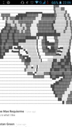 Size: 720x1280 | Tagged: safe, screencap, twilight sparkle, ascii, monochrome, solo