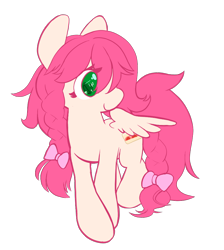 Size: 884x986 | Tagged: safe, artist:chop4, oc, oc only, pegasus, pony, braid, cute, hair bow, looking back, simple background, smiling, solo, spread wings, tail bow, transparent background, vector