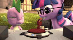 Size: 934x514 | Tagged: safe, artist:argodaemon, spike, twilight sparkle, twilight sparkle (alicorn), alicorn, dragon, pony, 3d, animated, big red button, borderlands the pre-sequel, female, glasses, mare, missile, ponies the anthology v, press the button, red button, rocket, science, source filmmaker, spikeabuse, that pony sure does love science, the science button, youtube link