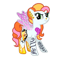 Size: 522x502 | Tagged: safe, artist:starryoak, oc, pegasus, pony, g3, ear piercing, honolu-loo, magical lesbian spawn, nose piercing, offspring, parent:grace lightning, parent:scootaloo, piercing, simple background, tattoo, transparent background