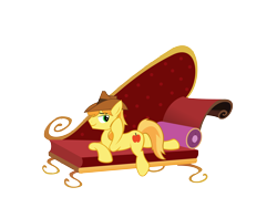 Size: 7000x5251 | Tagged: safe, artist:jaconok, artist:sofunnyguy, braeburn, absurd resolution, draw me like one of your french girls, male, sofa, solo, stupid sexy braeburn, sultry pose