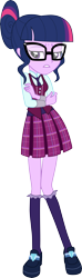 Size: 3065x10338 | Tagged: safe, artist:owlisun, sci-twi, twilight sparkle, equestria girls, friendship games, absurd resolution, clothes, crystal prep academy, crystal prep academy uniform, glasses, school uniform, simple background, socks, solo, transparent background, vector