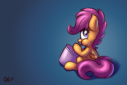 Size: 1000x667 | Tagged: safe, artist:tadashi--kun, scootaloo, cute, eating, ice cream, solo